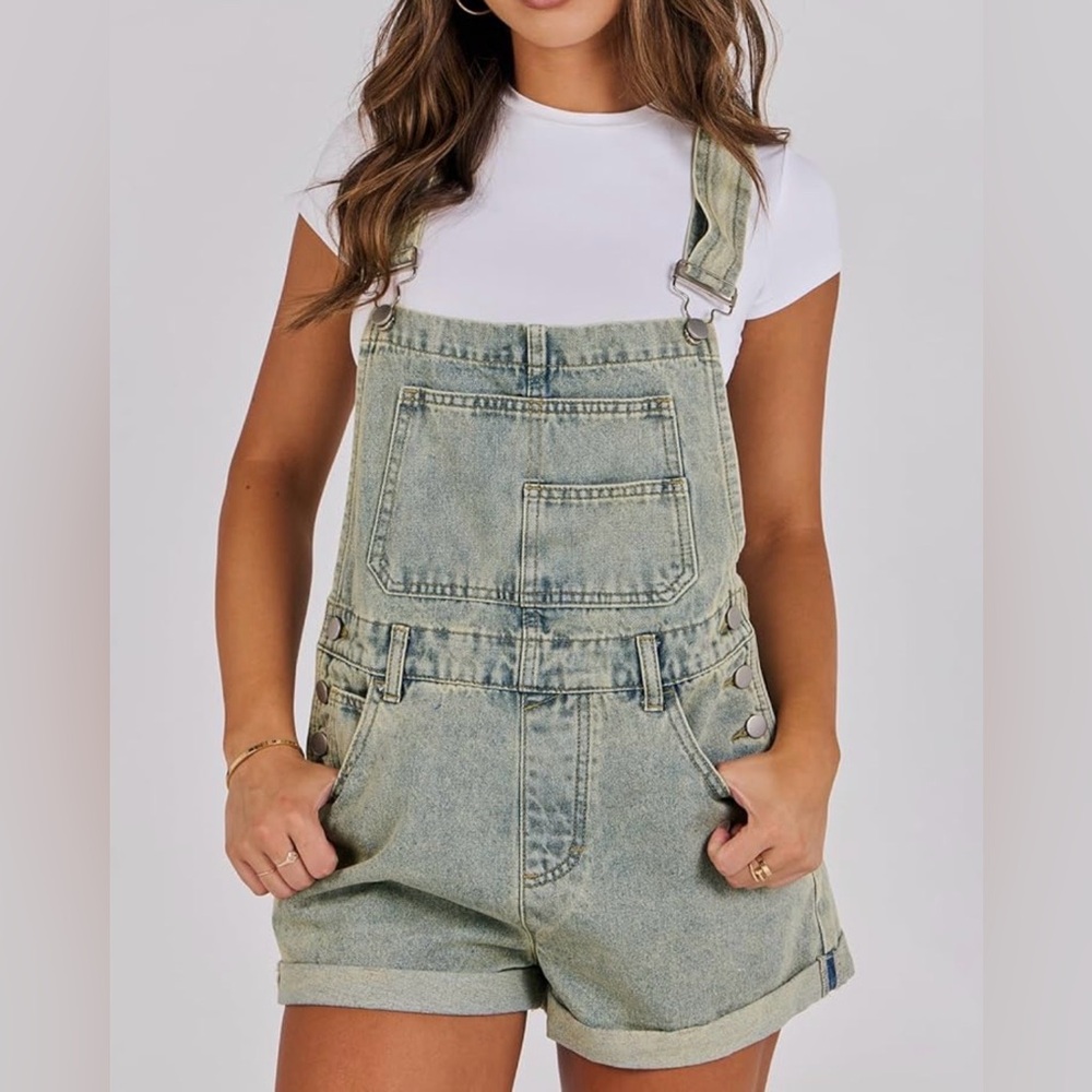 Classic Light Wash Denim Overalls - Women's Jeans